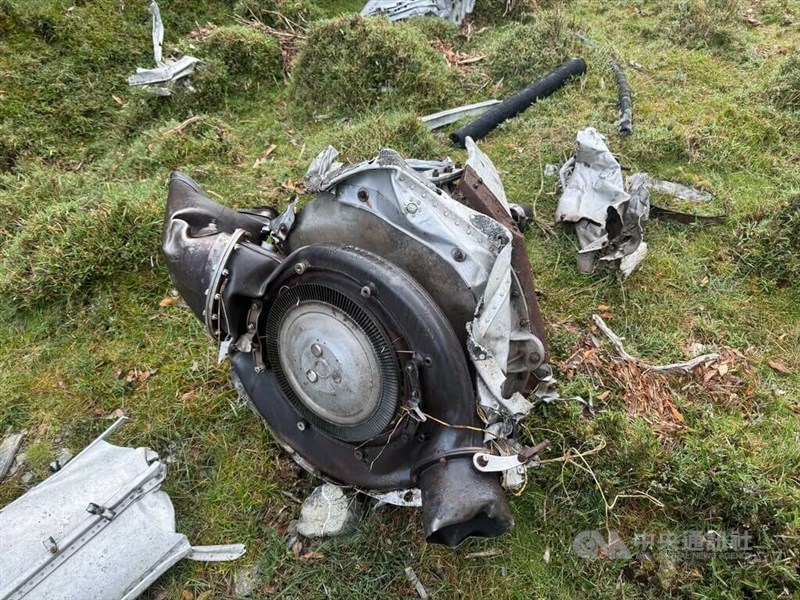 Debris from the Sancha Mountain plane crash was spotted in southern Taiwan in June. CNA photo Sept. 10, 2025