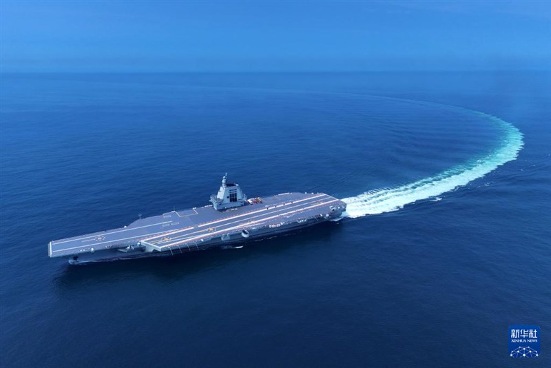China's third aircraft carrier, the Fujian. Image taken from the Xinhua News Agency's official website