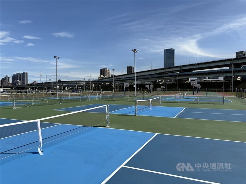 Taiwan's first riverside pickleball courts. CNA photo Sept. 19, 2025