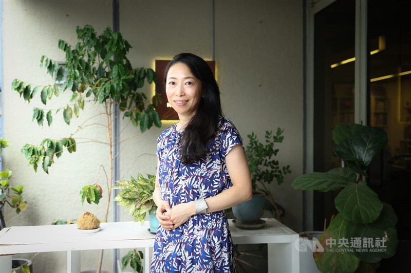 Taiwanese-Japanese writer Tae Hitoto gives an interview to CNA in Taipei on Sept. 9, focusing on her debut novel "The Blue Flower." CNA photo Sept. 20, 2025