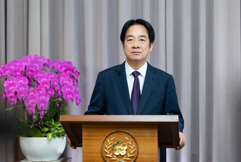 President Lai Ching-te delivers a pre-recorded speech at the 2025 Concordia Annual Summit, which is broadcast on Wednesday in New York. Photo courtesy of Presidential Office
