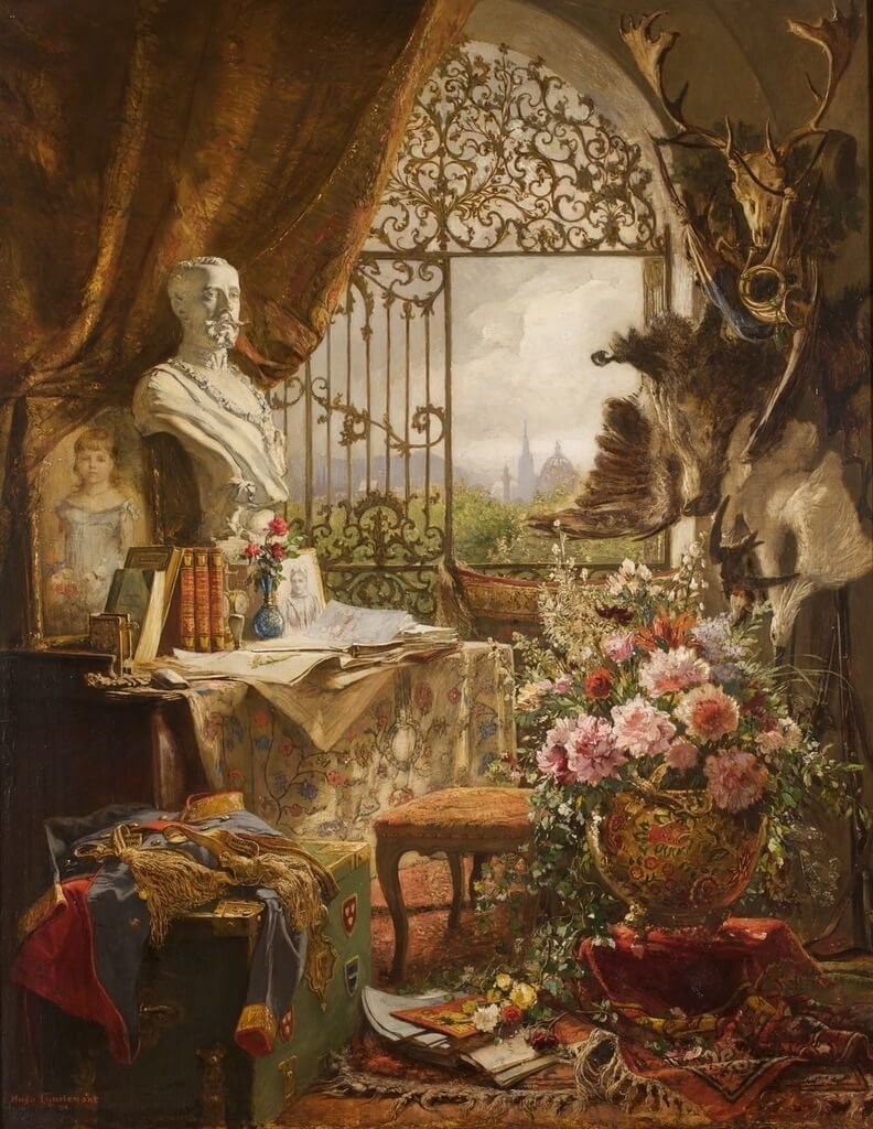 Still life with bust of Crown Prince Rudolf by Hugo Charlemont. Photo courtesy of Johannes Stoll of Belvedere Museum Sept. 29, 2025.