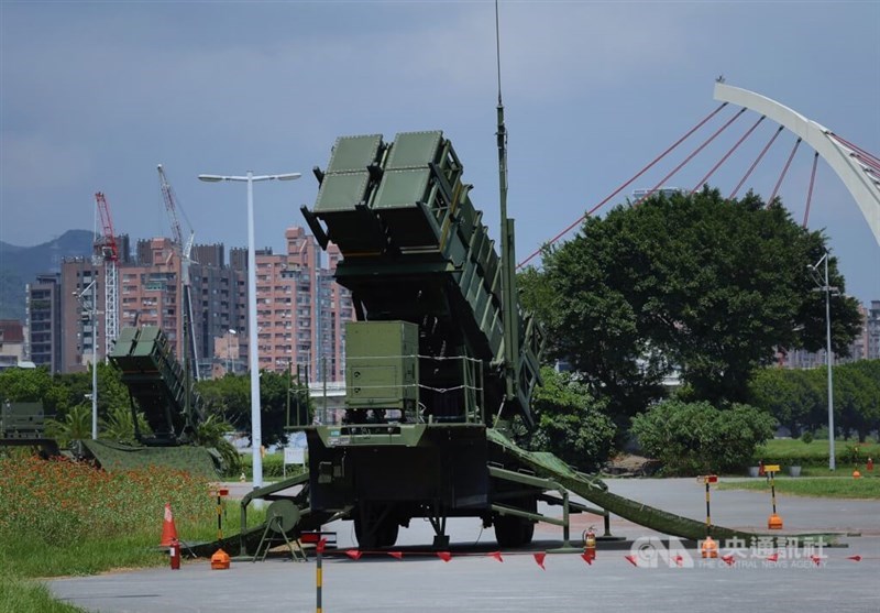 A PAC-3 missile system is deployed at a riverside park in Taipei during this year’s Han Kuang military exercises. CNA file photo