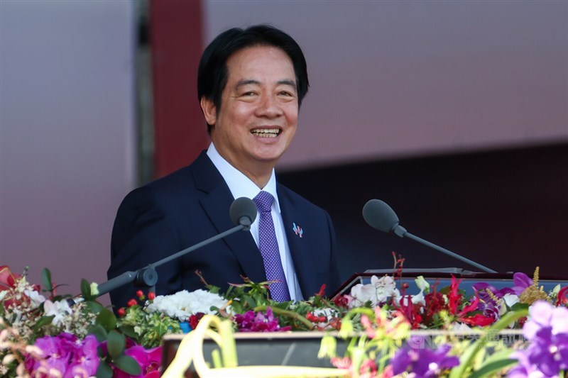 President Lai Ching-te delivers his "A New Taiwan Rises in a Time of Change" National Day address. CNA photo Oct. 10, 2025