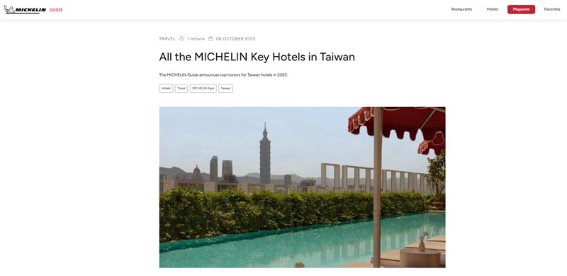 Graphic captured from Michelin Guide official website