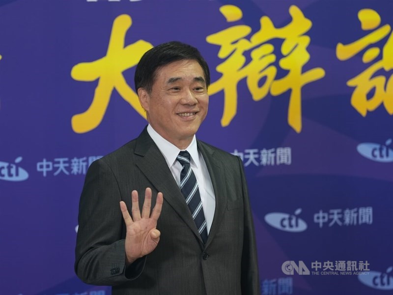 Former Taipei Mayor Hau Lung-bin attends a televised debate in Taipei on Saturday. CNA photo Oct. 11, 2025