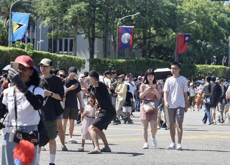 Members of the public attend Taiwan's National Day celebrations in Taipei on Friday. CNA photo Oct. 10, 2025