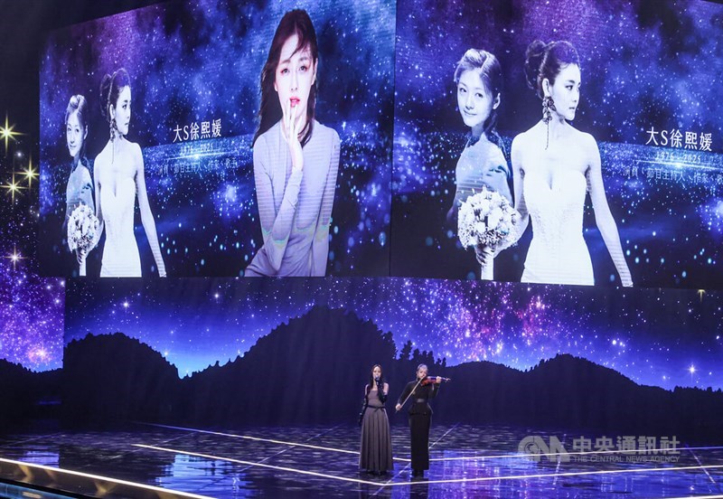 The ceremony in Taipei on Saturday includes a video that pays tribute to late TV stars, including Barbie Hsu. CNA photo Oct. 18, 2025