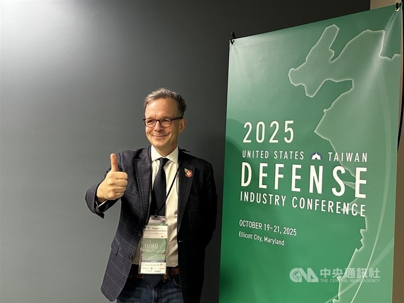 Rupert Hammond-Chambers, head of the US-Taiwan Business Council. CNA photo Oct. 20, 2025