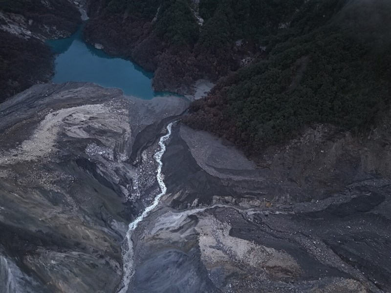 A small barrier lake that formed on Matai'an Creek has gone on Friday. Photo courtesy of the Forestry and Nature Conservation Agency Oct. 24, 2025