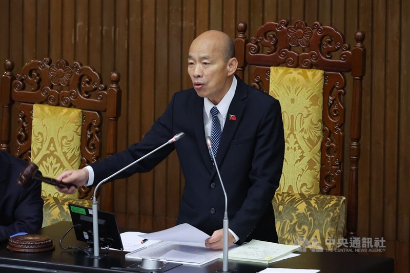 Legislative Speaker Han Kuo-yu. CNA photo Oct. 31, 2025