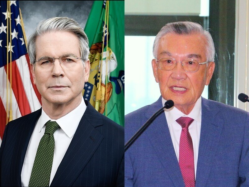 U.S. Treasury Secretary Scott Bessent (left) and Lin Hsin-i (right), Taiwan's envoy to the 2025 APEC Economic Leaders' Meeting. Sources: treasury.gov and CNA file photo