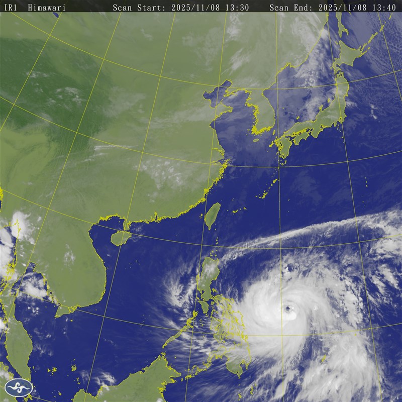 A satellite image taken from the CWA website