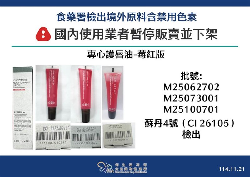 Graphic courtesy of the Taiwan Food and Drug Administration