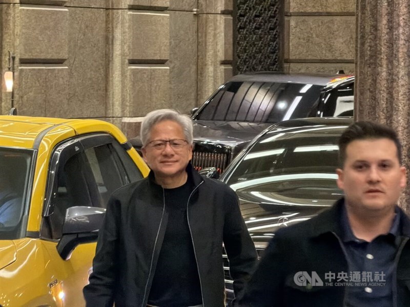 Nvidia CEO Jensen Huang appears in Taipei on Thursday. CNA photo Nov. 28, 2025
