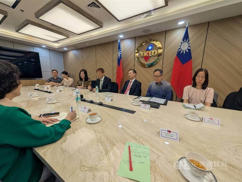 Officials from the Taipei Economic and Trade Office in Indonesia (TETO) speak with CNA during an interview.