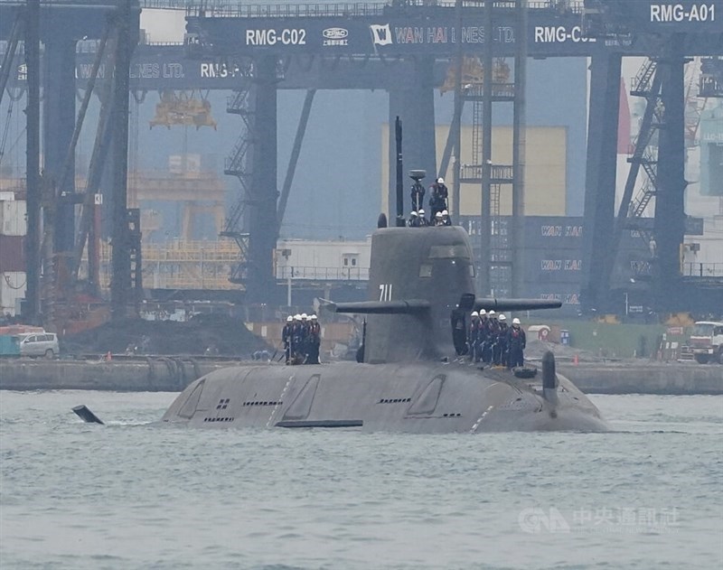 Taiwan's first indigenous defense submarine, the Narwhal, or "Hai Kun" in Chinese. CNA file photo