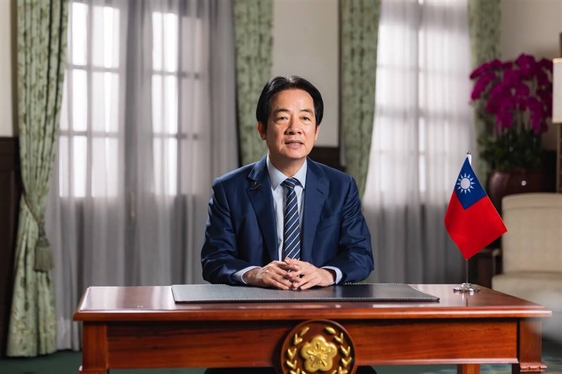 President Lai Ching-te talks about Taiwan's revenue-sharing amendment controversy in a pre-recorded video posted Monday night. Photo courtesy of the Presidential Office