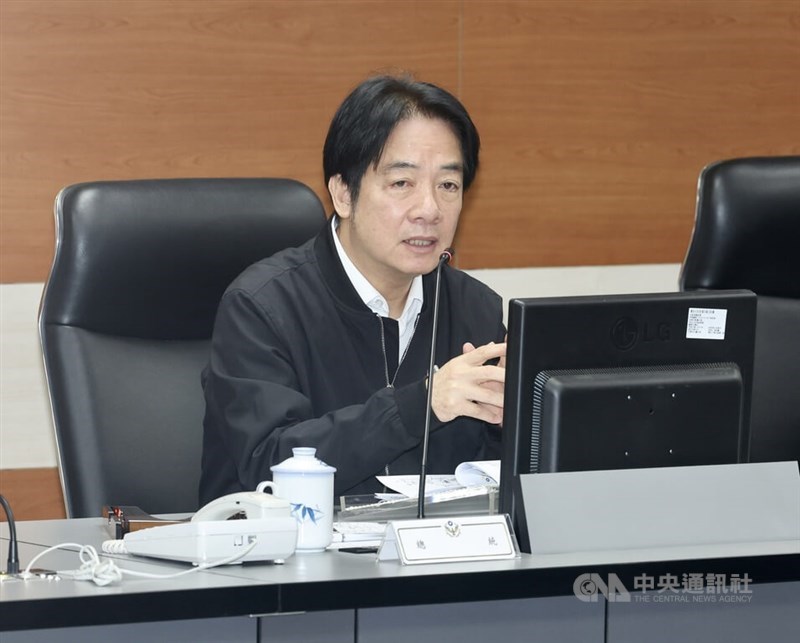 President Lai Ching-te attends a Saturday briefing by the National Police Agency on the deadly attacks in Taipei the previous day. CNA photo Dec. 20, 2025