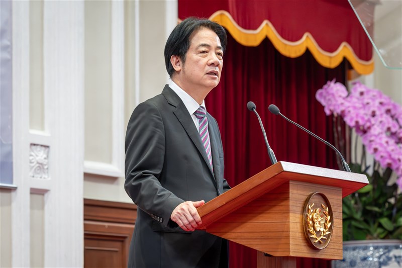 President Lai Ching-te speaks at a Whole-of-Society Defense Resilience Committee meeting at the Presidential Office on Tuesday. Photo courtesy of the Presidential Office