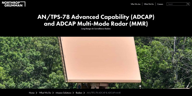 A AN/TPS-78 Advanced Capabilities Radar. Graphic taken from the Northrop Grumman official website