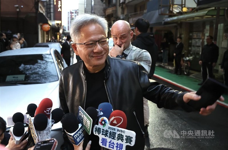 Nvidia Corp. CEO Jensen Huang (front). CNA photo Feb. 1, 2026