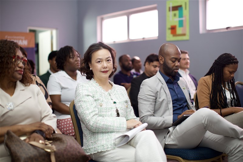 Fiona Fan (front second left), Taiwan's ambassador to Saint Vincent and the Grenadines along with the Caribbean nation's Cabinet members are seen in this file photo courtesy of the Embassy of the Republic of China (Taiwan) in St. Vincent and the Grenadines