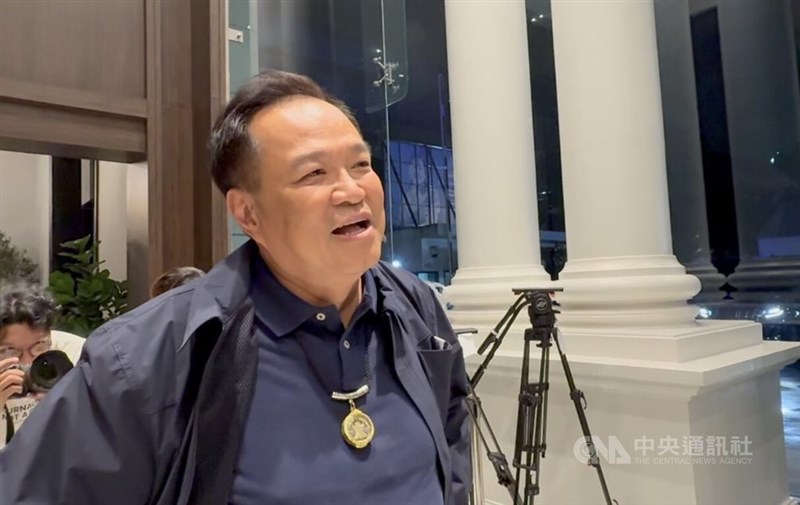 Thailand's Prime Minister Anutin Charnvirakul speaks with the press after his Bhumjaithai Party won the general election on Sunday. CNA photo Feb. 9, 2026