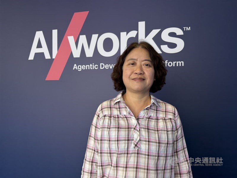 Taiwan AI Center of Excellence vice chair Liu Ching-yi poses for a photo at the 4th AI Impact Summit in India on Saturday. CNA photo Feb. 21, 2026