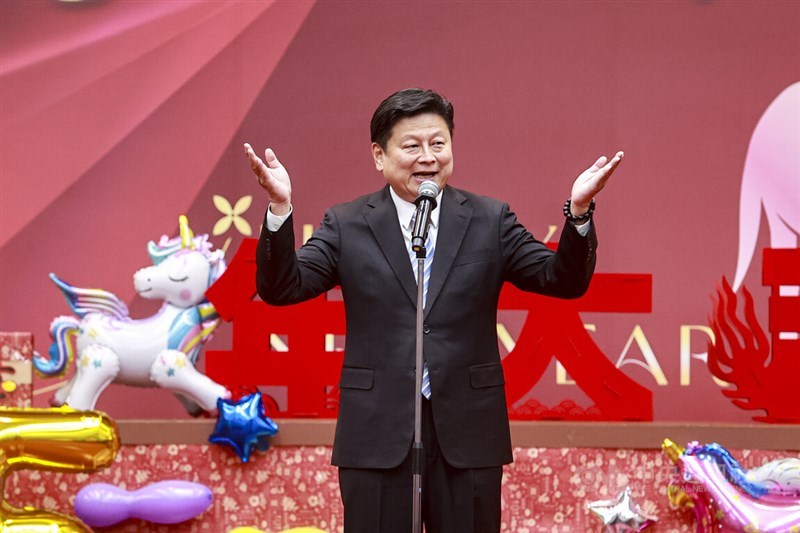 The Kuomintang (KMT) caucus announces 42 priority bills for the new legislative session on Tuesday. Pictured is KMT caucus whip Fu Kun-chi. CNA photo Feb. 24, 2026