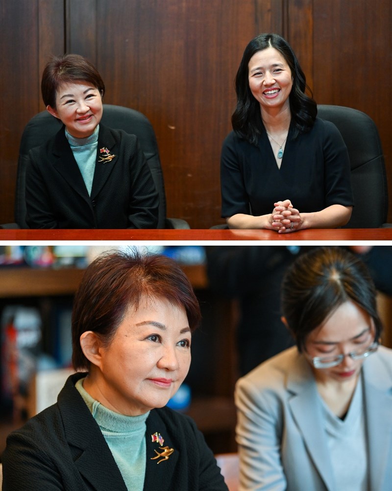 Taichung Mayor Lu Shiow-yen (left) and Boston Mayor Michelle Wu (top right). Image taken from Michelle Wu's Facebook
