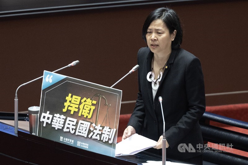 Li Chen-hsiu at the Legislature. CNA photo April 13, 2026