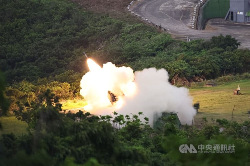 A rocket is launched from a HIMARS during military drills in 2025. CNA file photo