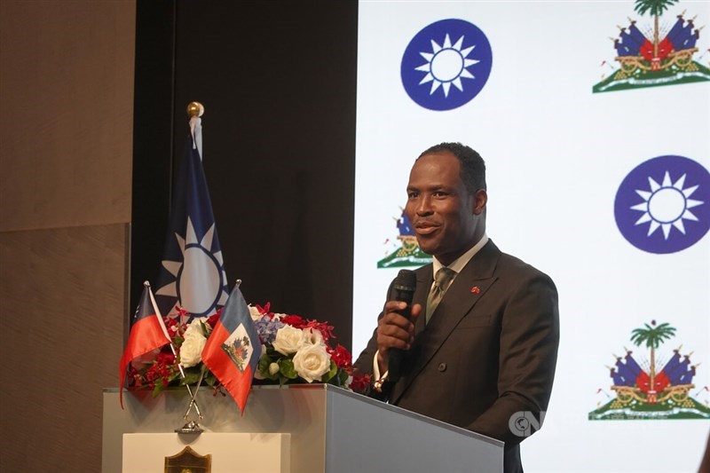 Haiti's ambassador to Taiwan Roudy Stanley Penn (right). CNA photo April 30, 2026