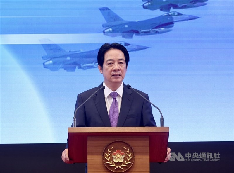President Lai Ching-te delivers an address marking the second anniversary of his presidency at the Presidential Office on Wednesday. CNA photo May 20, 2026