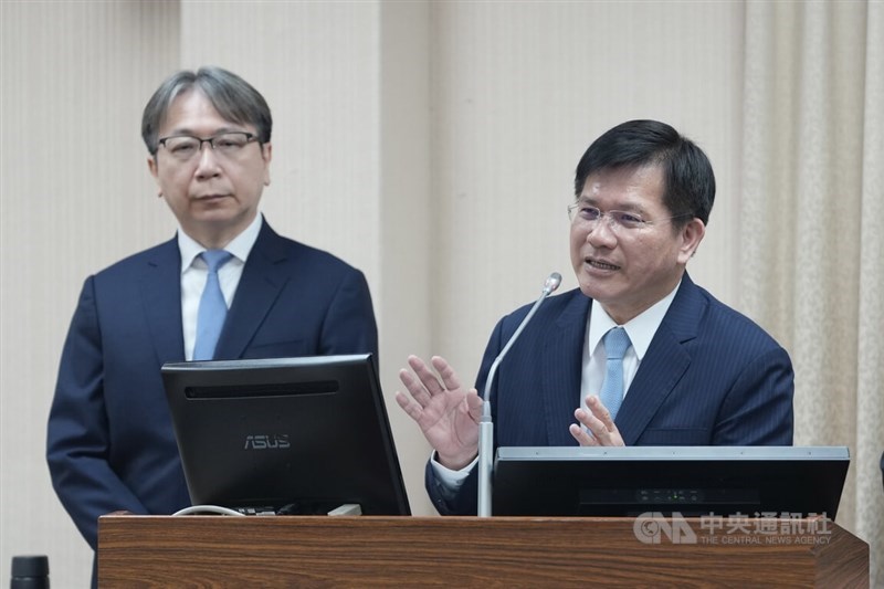 Foreign Minister Lin Chia-lung (right) and National Security Bureau Director-General Tsai Ming-yen (left) at the Legislative Yuan Foreign Affairs and National Defense Committee hearing on Monday. CNA photo May 25, 2026