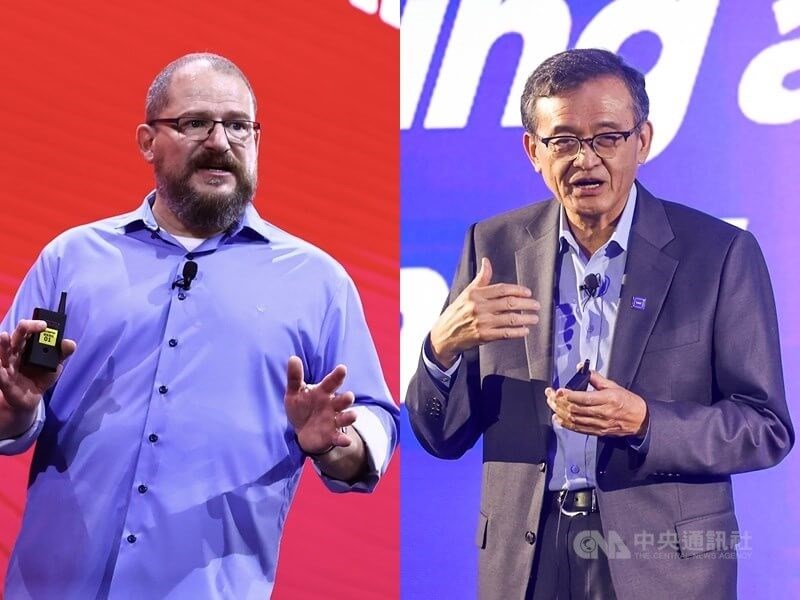 Qualcomm Technologies Inc. CEO Cristiano Amon (left) and Intel Corp. CEO Lip-Bu Tan. CNA file photo