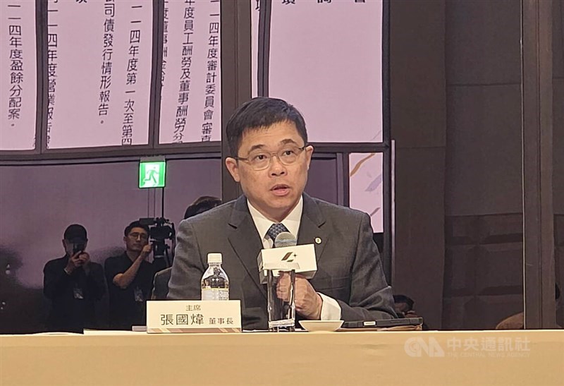 Starlux Chairman Chang Kuo-Wei speaks at the airline's annual shareholder meeting on Friday. CNA photo May 29, 2026
