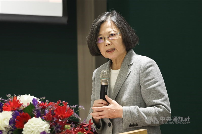Former President Tsai Ing-wen delivers an opening speech in Taipei on Wednesday. CNA photo June 3, 2026