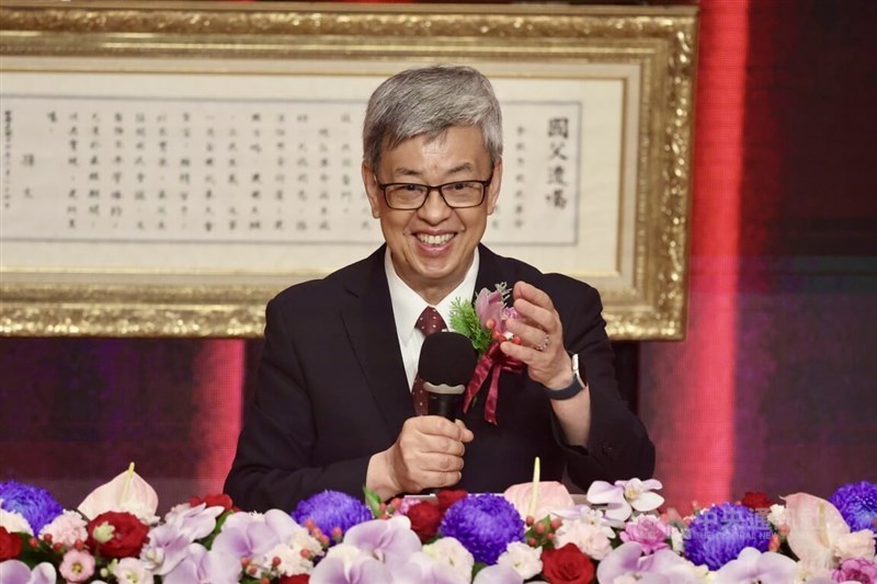 Former Vice President Chen Chien-jen delivers his inaugural remarks as the new Academia Sinica president at Academia Sinica on Thursday. CNA photo June 18, 2026