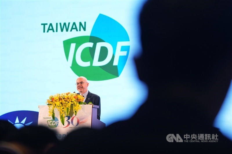American Institute in Taiwan Director Raymond Greene speaks at the 30th anniversary of the TaiwanICDF. CNA photo July 1, 2026