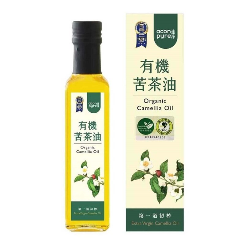 Camellia oil produced by Taiwanese manufacturer Aconpure Green Technology Inc. Photo courtesy of New Taipei Department of Health