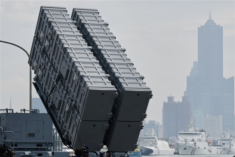 A Hsiung Feng missile launcher vehicle. CNA file photo