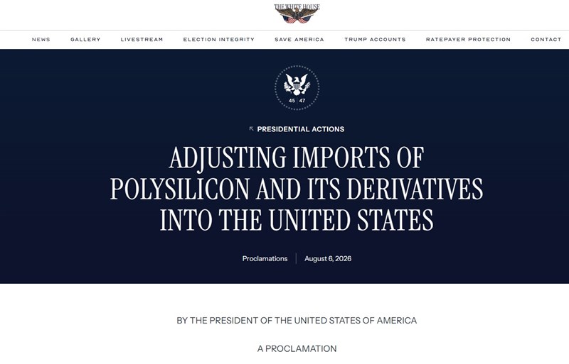 Screenshot from the White House's website
