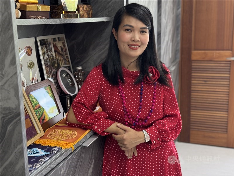 Le Thi-Nham, chair of NCCU’s Department of Southeast Asian Languages and Cultures, poses in her office at the school in Taipei in late May. CNA photo Aug. 12, 2026