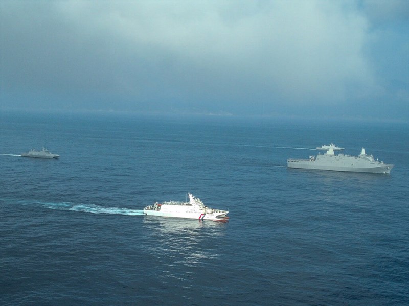 The Navy's Yushan-class landing platform dock (second from right) and the Coast Guard Administration's Bali-class patrol vessel (third right). Photo courtesy of the Coast Guard Administration