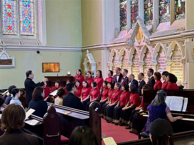 The Taiwan Chorus performs in a church in Dublin, Ireland, on Saturday. Photo courtesy of Taiwan's representative office in Ireland