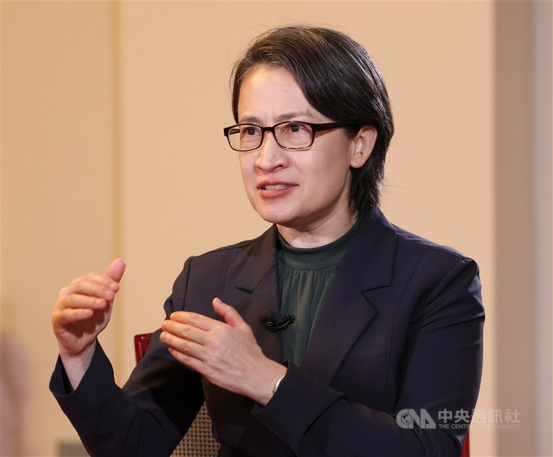 Taiwan Vice President Hsiao Bi-khim explains the importance of drone development to Taiwan's defense during an interview with CNA at the Presidential Office in Taipei on Aug. 21. CNA photo Aug. 21, 2026