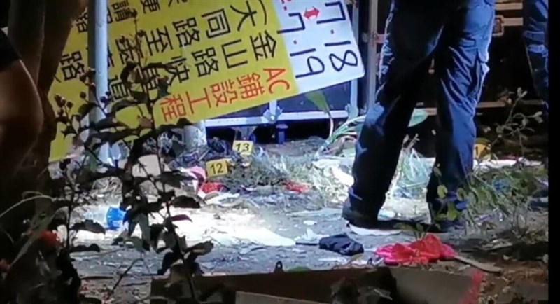 An image shows the aftermath of the Chiayi temple festival bomb attack in July 2023. Photo courtesy of a private contributor
