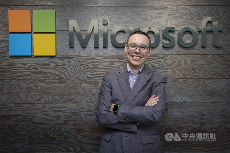 Alistair Speirs, general manager of Azure Global Infrastructure at Microsoft, poses for a photo at the company’s Taipei office on Tuesday. CNA photo Sept. 1, 2026